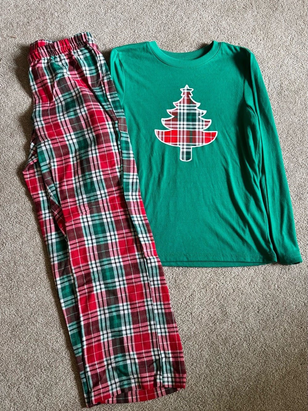Jammies For Your Families Christmas Plaid Tree Pajamas Size 8